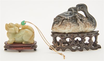 Lot 25 - Two Chinese Jade Carvings Ming-Early Qing...
