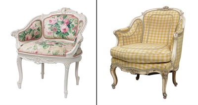 Lot 1078 - Louis XV Style Painted Wood Bergere Height 33...