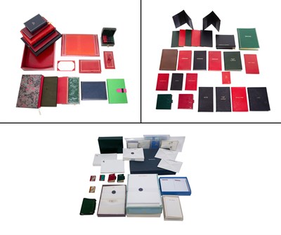 Lot 1025 - Smythson Red Leather Desk Set 20th Century...