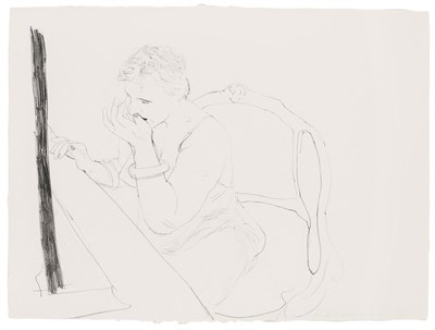 Lot 62 - David Hockney (b. 1937) CELIA - ADJUSTING HER...