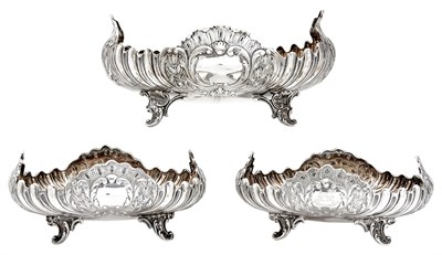 Lot 163 - Suite of Three Victorian Sterling Silver...