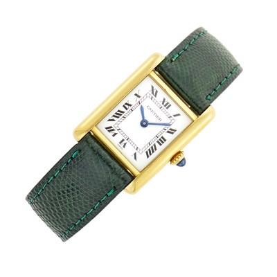 Lot 1105 - Cartier Lady's Gold 'Tank' Wristwatch