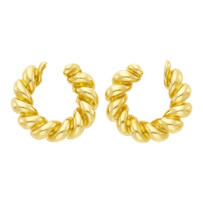 Lot 1107 - Cartier Pair of Gold Hoop Earrings