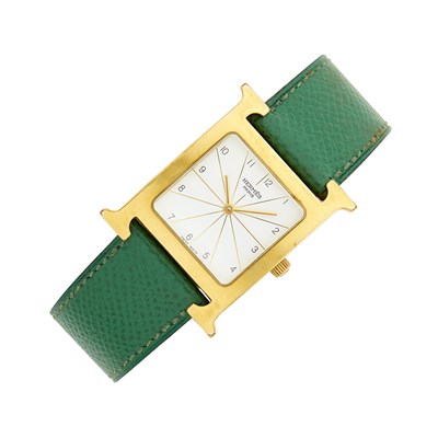 Lot 1106 - Hermès Paris Gilt-Metal 'Heure H' Wristwatch