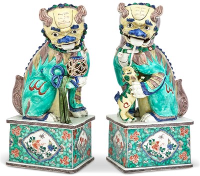 Lot 176 - A Large Pair of Chinese Famille Verte...