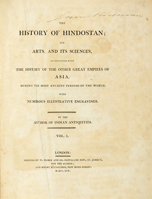Lot 86 - [INDIA] MAURICE, THOMAS. The History of...