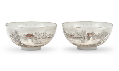 Lot 214 - A Pair of Chinese Enameled Eggshell Porcelain...
