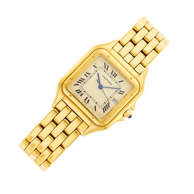 Lot 14 - Cartier Gold 'Panthère' Wristwatch