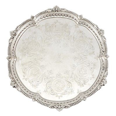 Lot 1250 - Victorian Sterling Silver Salver Maxfield &...