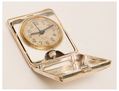Lot 1084 - Tiffany & Co. Sterling Silver Travel Clock Mid...