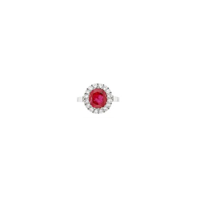 Lot 90 - Platinum, Ruby and Diamond Ring