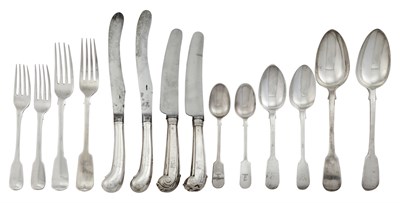 Lot 135 - Georgian Sterling Silver Flatware Service...