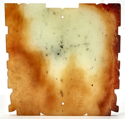 Lot 27 - A Rare Chinese White and Russet Jade Taotie...