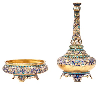 Lot 1105 - Russian Silver-Gilt and Cloisonné Enamel...