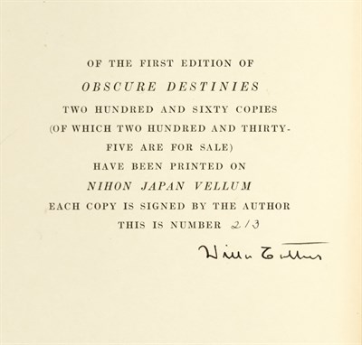 Lot 103 - CATHER, WILLA Two signed works in limited...
