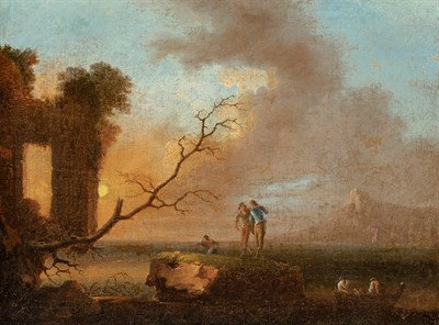Lot 50 - French School 18th Century Figures in a River...