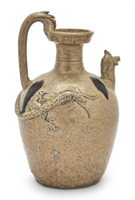 Lot 216 - A Chinese Yue Iron-Splashed Celadon...