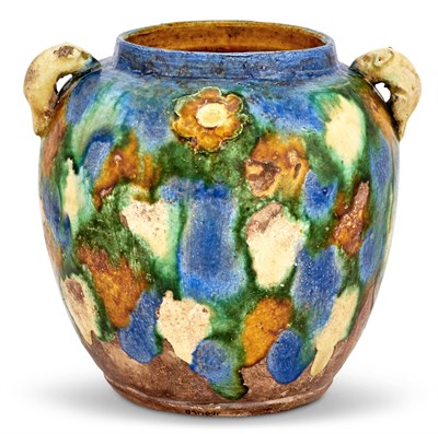 Lot 223 - A Rare Chinese Sancai Glazed Double Handled...