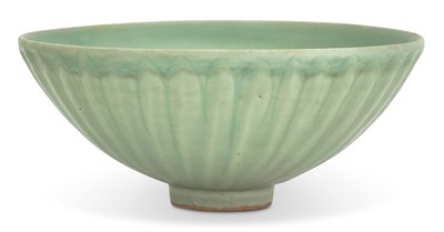 Lot 246 - A Fine Chinese Longquan Celadon Petal-Carved...