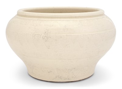 Lot 252 - A Rare Chinese White Crackle Glazed Carved and...