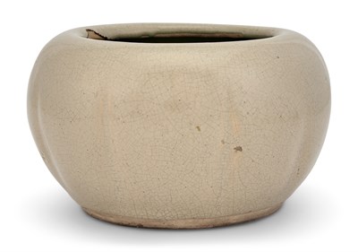 Lot 221 - A Chinese Crackle Glazed Melon-Shaped Pottery...