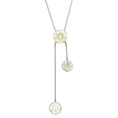 Lot 42 - White Gold and Diamond Snake Chain Necklace