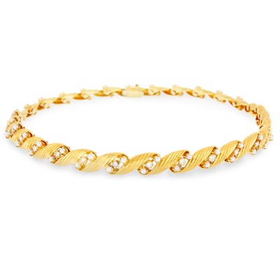 Lot 72 - Cartier Gold, Diamond and Cultured Pearl Necklace
