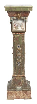 Lot 135 - French Champlevé Enameled Metal and Porcelain...