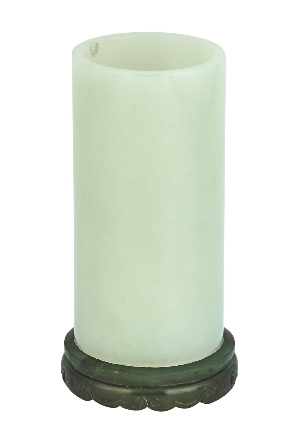 Lot 84 - A Chinese White Jade Brushpot 20th Century Of...