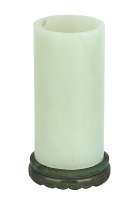 Lot 84 - A Chinese White Jade Brushpot 20th Century Of...
