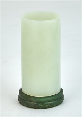 Lot 84 - A Chinese White Jade Brushpot 20th Century Of...