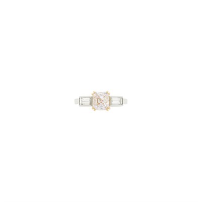 Lot 89 - Platinum, Rose Gold, Very Light Pink Diamond and Diamond Ring