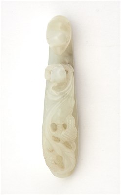 Lot 32 - A Chinese White Jade Belt Hook Qing Dynasty...