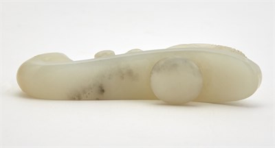 Lot 32 - A Chinese White Jade Belt Hook Qing Dynasty...