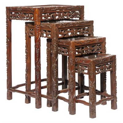 Lot 159 - Set of Chinese Hardwood Nesting Tables