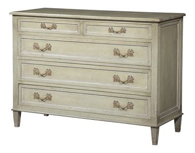 Lot 138 - Louis XVI Style Painted Wood Chest of Drawers...