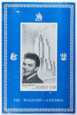 Lot 199 - SINATRA, FRANK Signed menu from the...