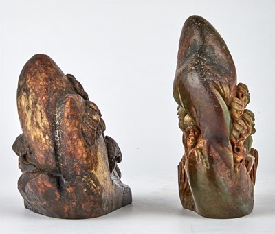 Lot 73 - Two Chinese Mottled Jade Boulders Late Qing...