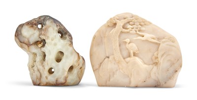 Lot 77 - Two Chinese Carved Jade Pebbles Qing Dynasty...