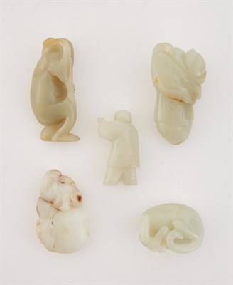 Lot 28 - A Group of Five Chinese Jade Carvings...