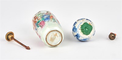 Lot 11 - Two Chinese Porcelain Snuff Bottles Late Qing...