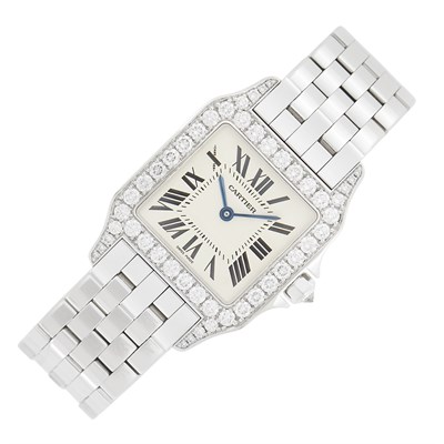 Lot 43 - Cartier White Gold and Diamond 'Panthère' Wristwatch