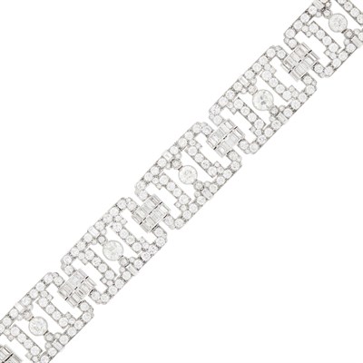 Lot 130 - Platinum and Diamond Bracelet