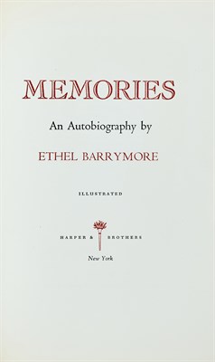 Lot 2013 - ETHEL BARRYMORE (1879-1959) Memories: An...