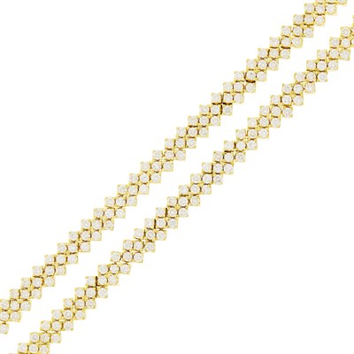 Lot 60 - Pair of Gold and Diamond Bracelets