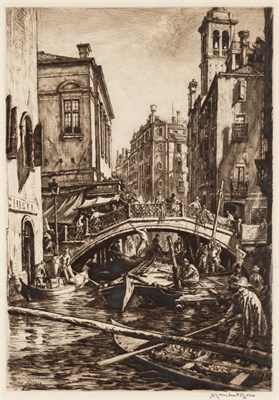 Lot 88 - Muirhead Bone (1876-1953) CANAL AND BRIDGE OF...