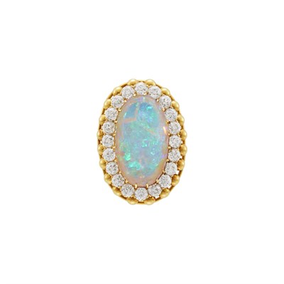 Lot 69 - Gold, Opal and Diamond Clip-Brooch