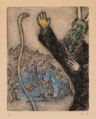 Lot 25 - Marc Chagall (1887-1985) MOSES AND HIS SERPENT...