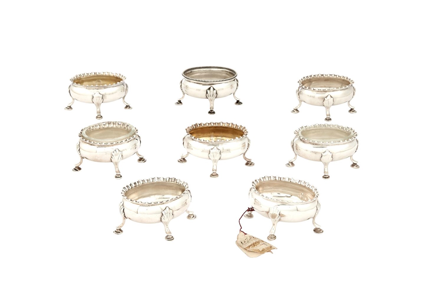 Lot 164 - Assembled Set of Seven George III Sterling Silver Open Salts