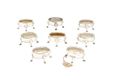 Lot 164 - Assembled Set of Seven George III Sterling Silver Open Salts